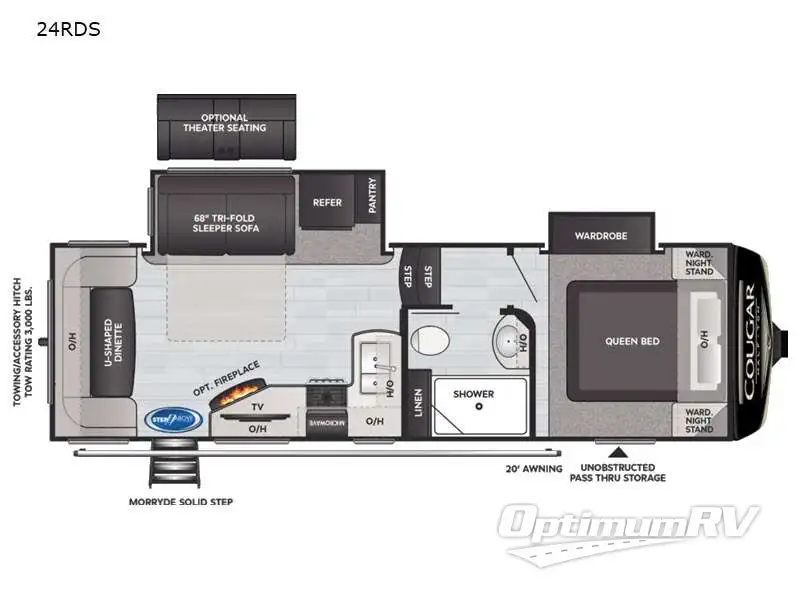 2021 Keystone Cougar Half-Ton 24RDS Floorplan Photo