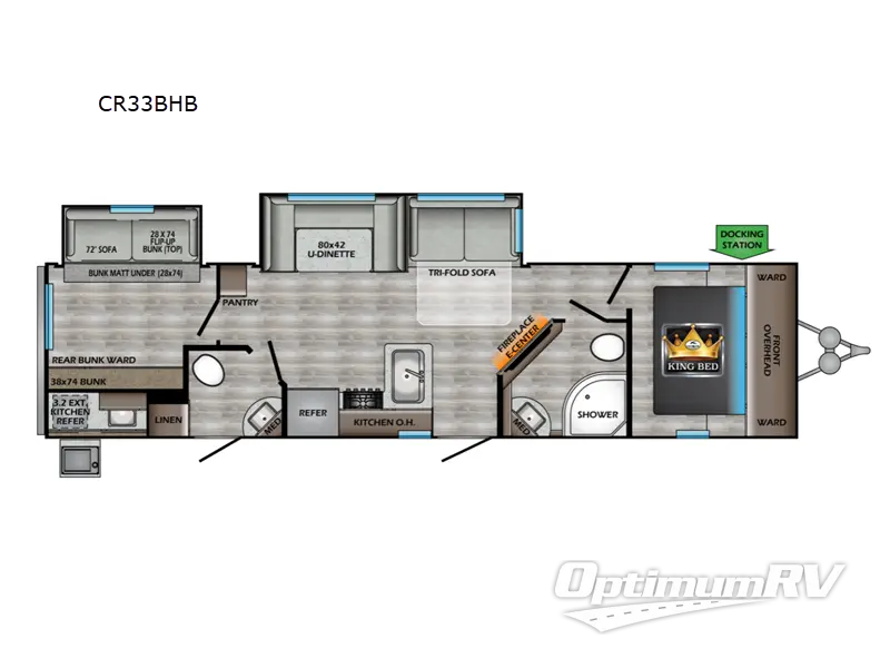 2021 CrossRoads Cruiser Aire CR33BHB Floorplan Photo