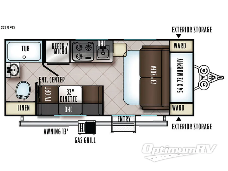 2018 Forest River Rockwood GEO Pro 19FD RV Floorplan Photo