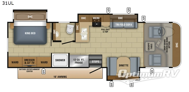2018 Jayco Precept 31UL RV Floorplan Photo