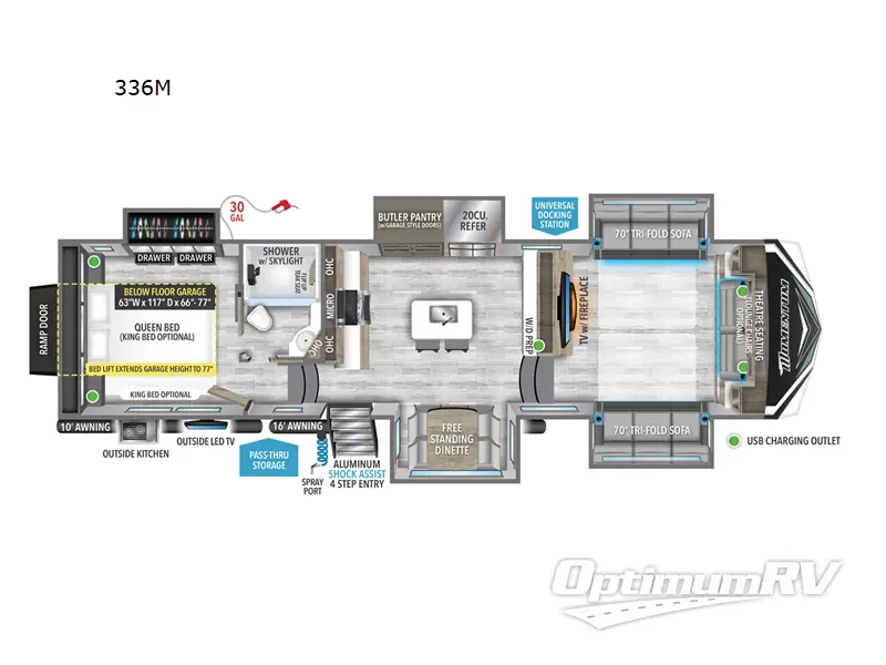 2024 Grand Design Momentum M-Class 336M Floorplan Photo