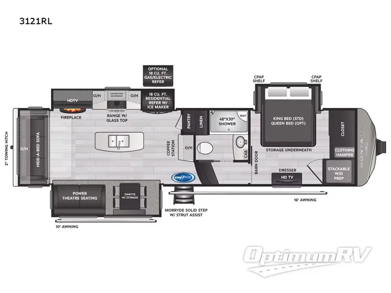 2022 Keystone Montana 3121RL Floorplan Photo