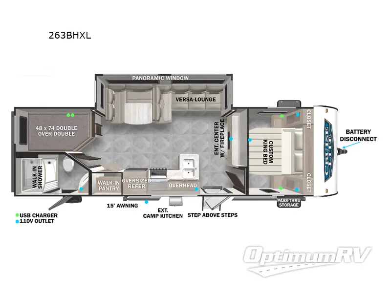 2023 Forest River Salem Cruise Lite 263BHXL RV Floorplan Photo