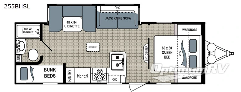 2018 Dutchmen Kodiak Ultra Lite 255BHSL Floorplan Photo