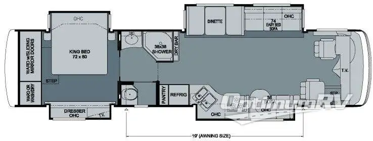 2010 Newmar Ventana 3933 Floorplan Photo
