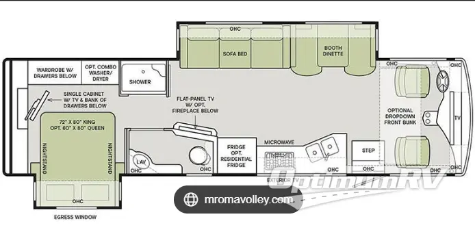 2004 Tiffin Allegro Open Road 35DA RV Floorplan Photo