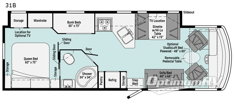 2021 Winnebago Vista 31B Floorplan Photo