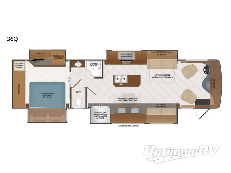 2022 Fleetwood Discovery 36Q Floorplan Photo