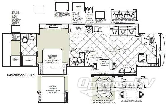 2010 Fleetwood Revolution LE 42T Floorplan Photo