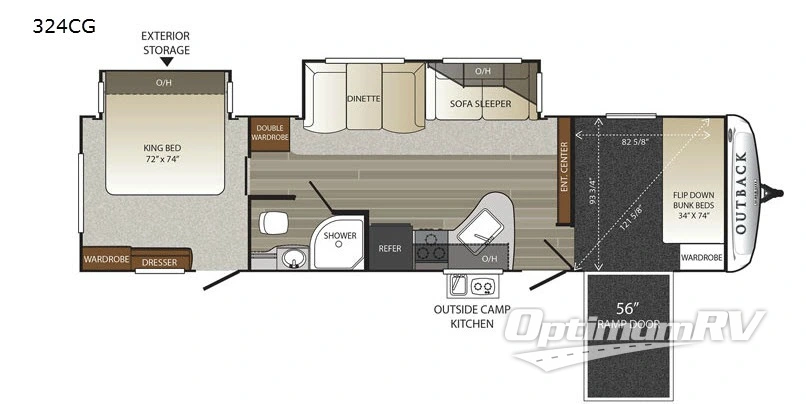 2018 Keystone Outback 324CG RV Floorplan Photo