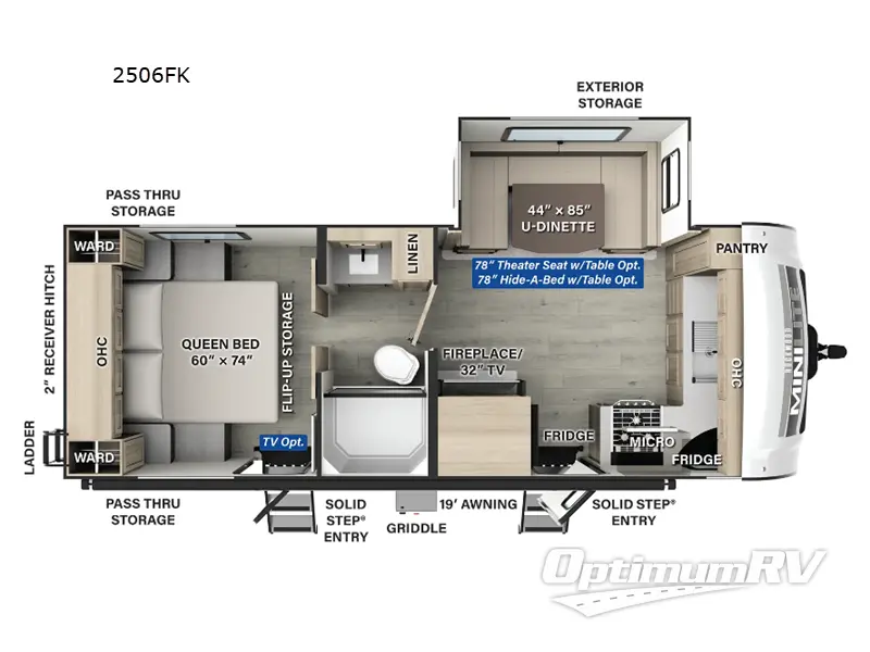 2025 Forest River Rockwood Mini Lite 2506FK Floorplan Photo
