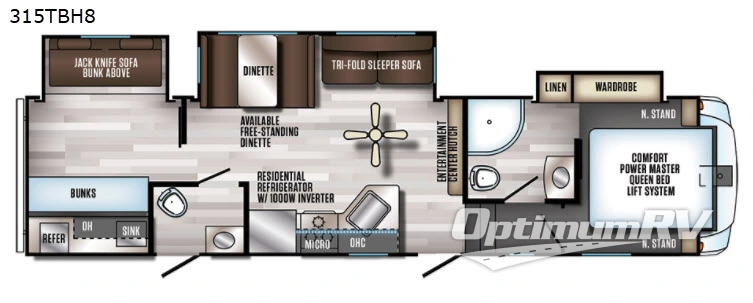 2018 Forest River Cherokee Arctic Wolf 315TBH8 Floorplan Photo