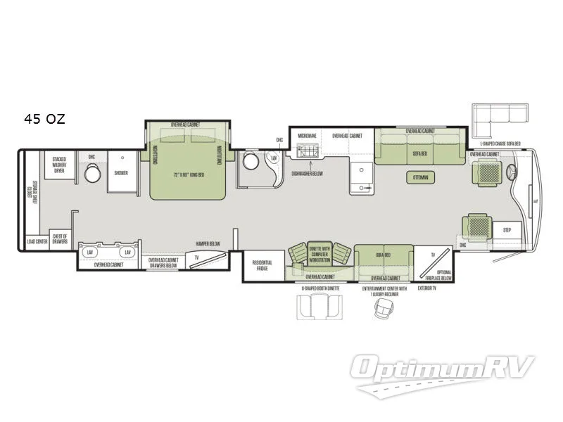 2017 Tiffin Zephyr 45 OZ Floorplan Photo