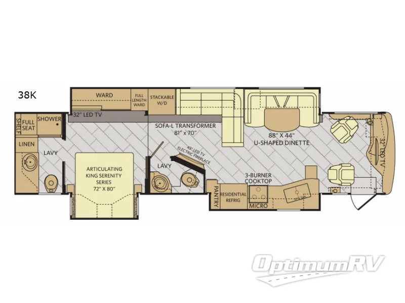 2017 Fleetwood Pace Arrow LXE 38K RV Floorplan Photo