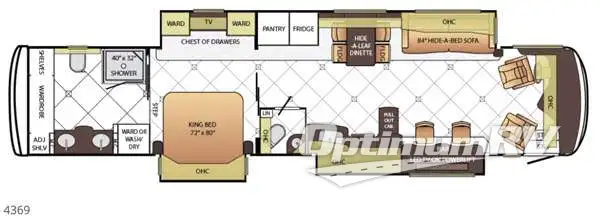 2015 Newmar Dutch Star 4369 RV Floorplan Photo