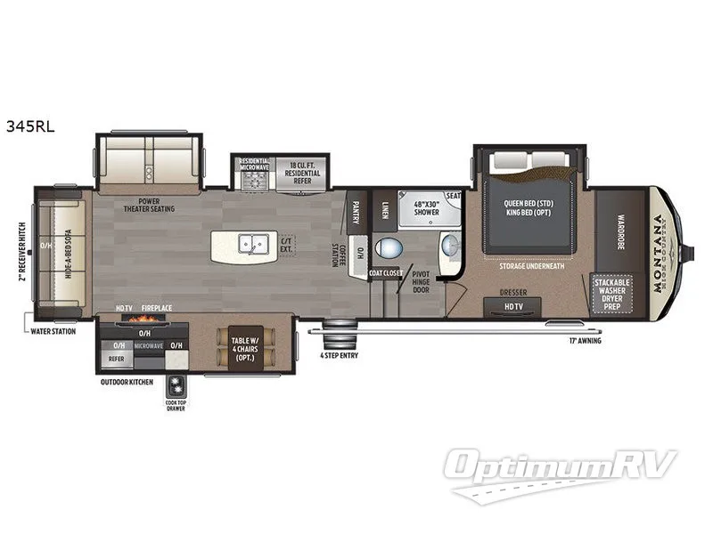 2018 Keystone Montana High Country 345RL Floorplan Photo