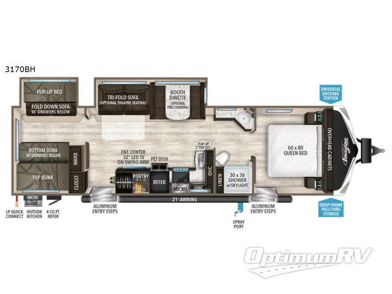 2019 Grand Design Imagine 3170BH Floorplan Photo
