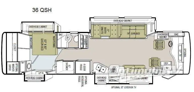 2011 Tiffin Phaeton 36QSH Floorplan Photo