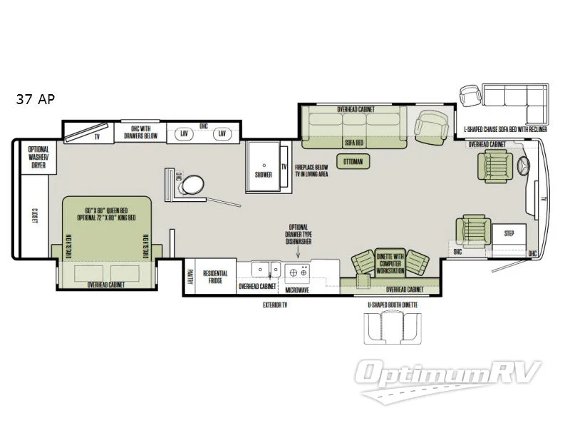 2017 Tiffin Allegro Bus 37AP Floorplan Photo