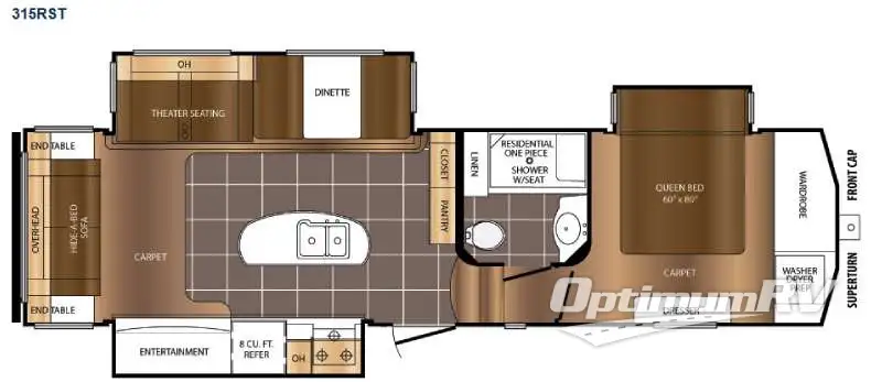 2015 Prime Time Crusader 315RST Floorplan Photo