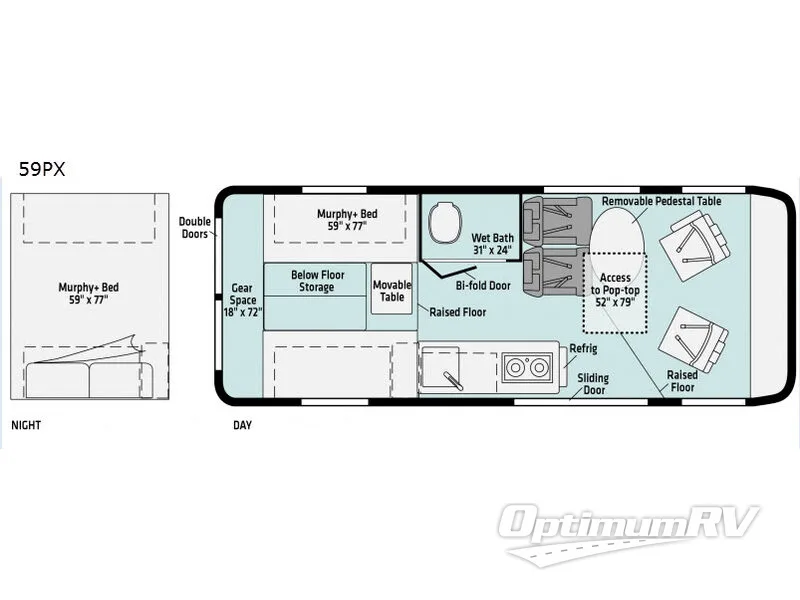 2021 Winnebago Solis 59PX RV Floorplan Photo