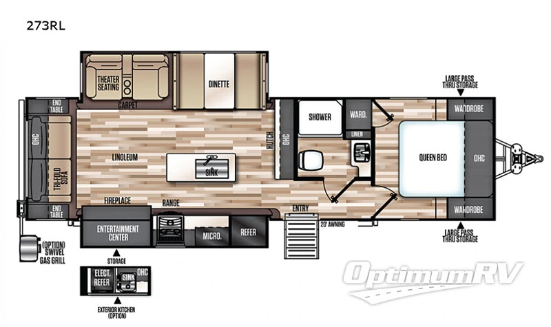 2019 Forest River Wildwood Heritage Glen LTZ 273RL RV Floorplan Photo