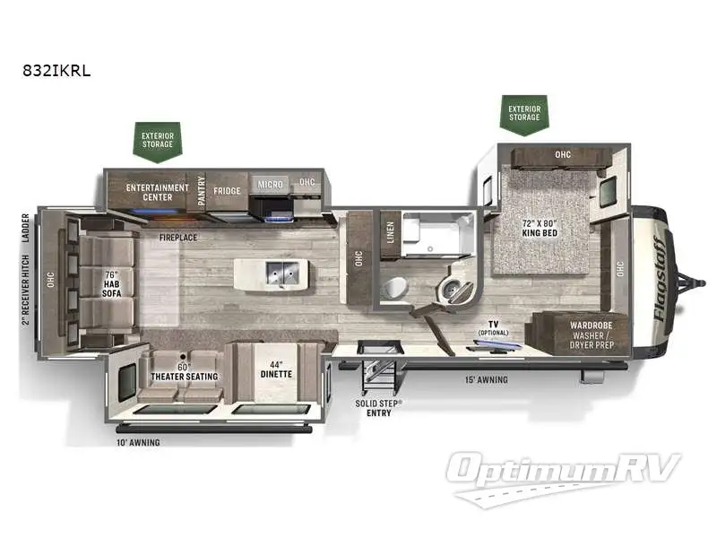 2022 Forest River Flagstaff Classic 832lKRL Floorplan Photo