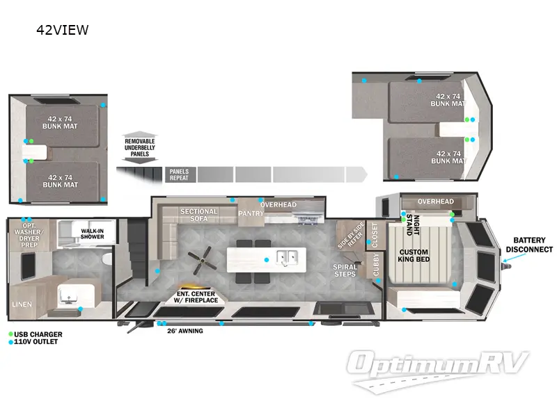 2023 Forest River Salem Grand Villa 42VIEW Floorplan Photo