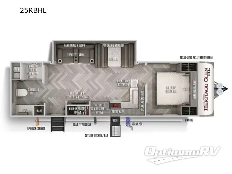 2021 Forest River Wildwood Heritage Glen Hyper-Lyte 25RBHL Floorplan Photo