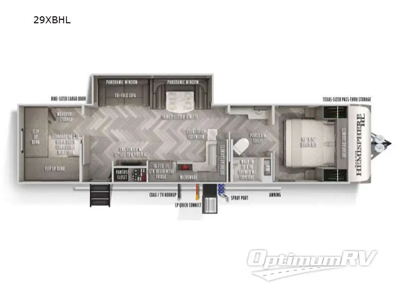 2021 Forest River Salem Hemisphere Hyper-Lyte 29XBHL RV Floorplan Photo