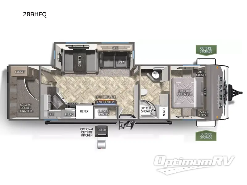 2023 Palomino Puma 28BHFQ RV Floorplan Photo