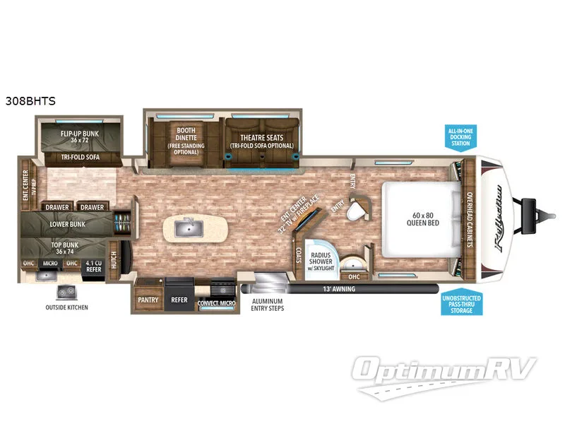 2017 Grand Design Reflection 308BHTS RV Floorplan Photo