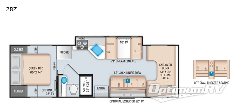 2020 Thor Four Winds 28Z RV Floorplan Photo