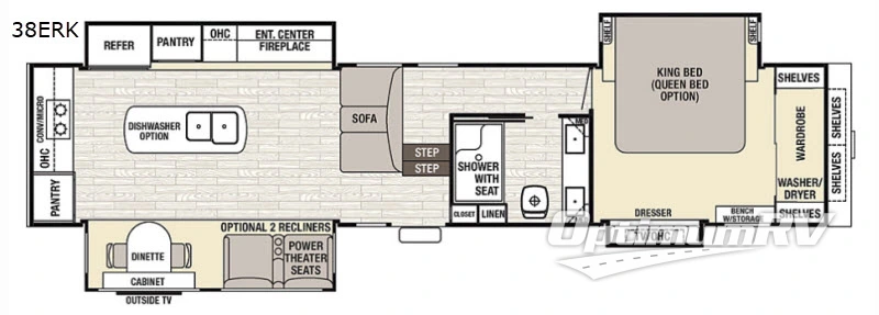 2018 Forest River Cedar Creek Champagne Edition 38ERK Floorplan Photo