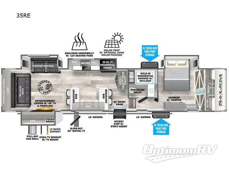 2023 Forest River Salem Hemisphere Elite 35RE Floorplan Photo