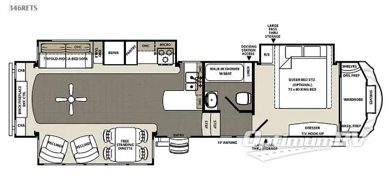 2015 Forest River Sandpiper 346RETS Floorplan Photo