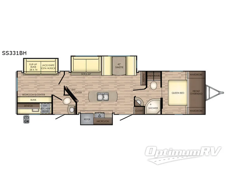 2018 CrossRoads Sunset Trail Super Lite SS331BH RV Floorplan Photo