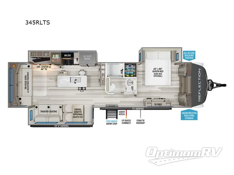 2025 Grand Design Reflection 345RLTS Floorplan Photo