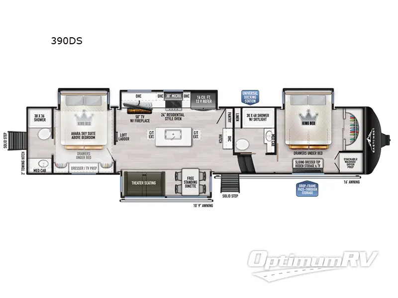 2026 East To West Ahara 390DS RV Floorplan Photo