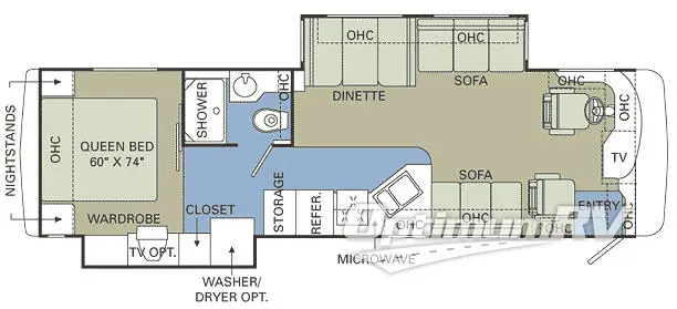 2005 Holiday Rambler Neptune 34 SBD Floorplan Photo