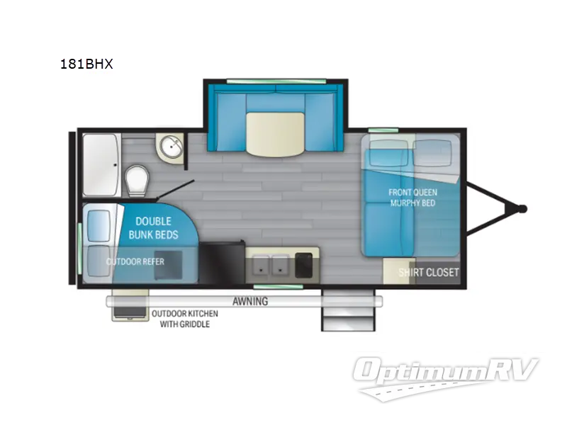 2022 Heartland Prowler 181BHX Floorplan Photo