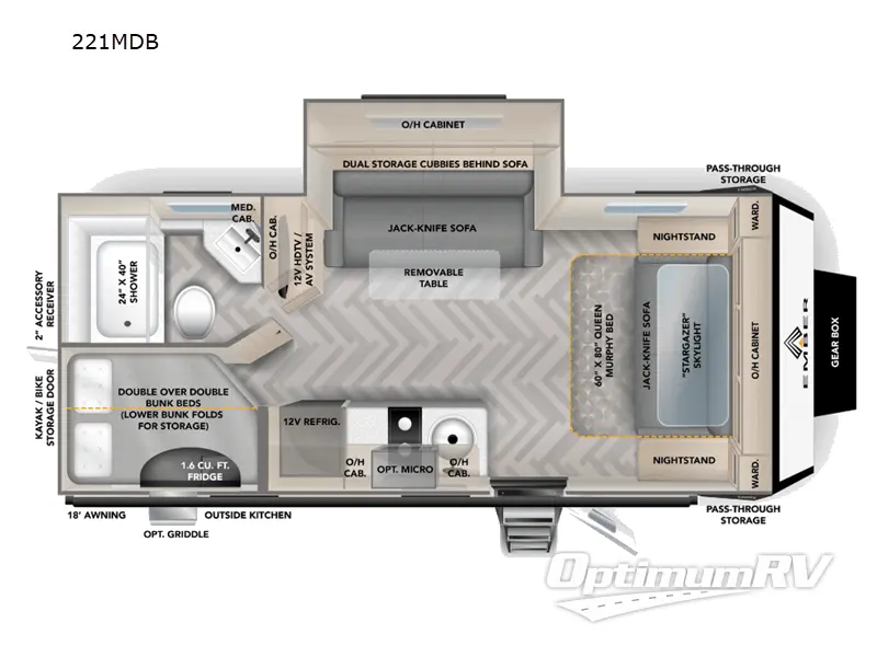 2022 Ember Overland Series 221MDB Floorplan Photo
