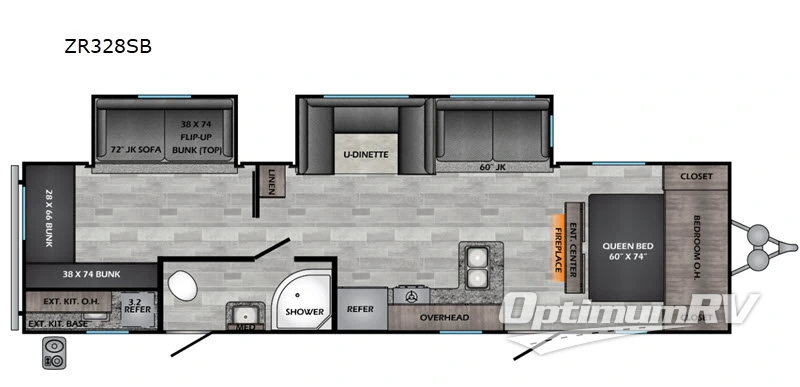 2020 CrossRoads Zinger ZR328SB Floorplan Photo