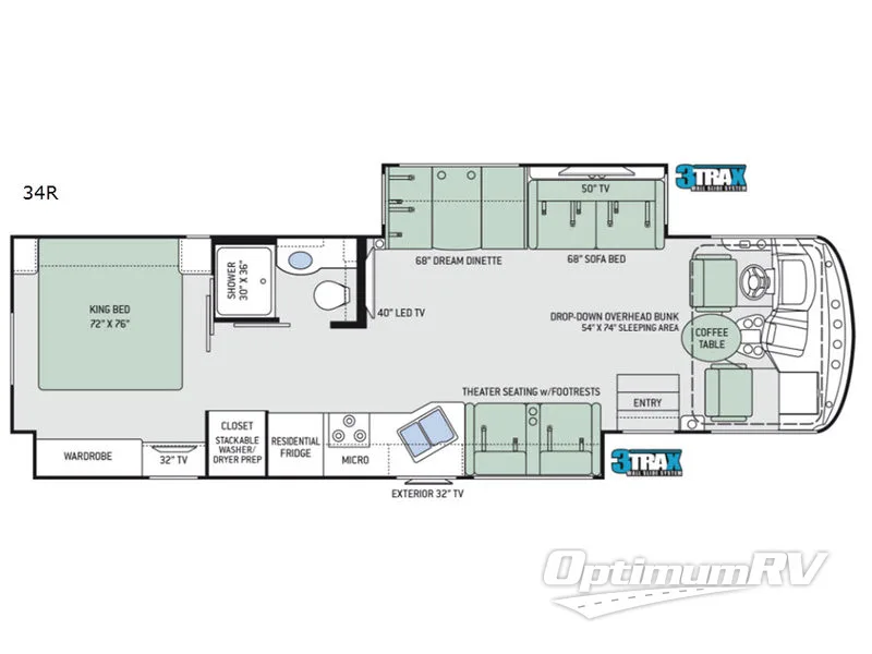 2019 Thor Hurricane 34R RV Floorplan Photo