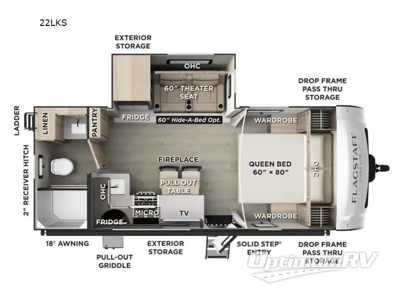 2027 Forest River Flagstaff Micro Lite 22LKS Floorplan Photo