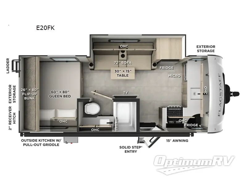 2026 Forest River Flagstaff E-Pro E20FK RV Floorplan Photo
