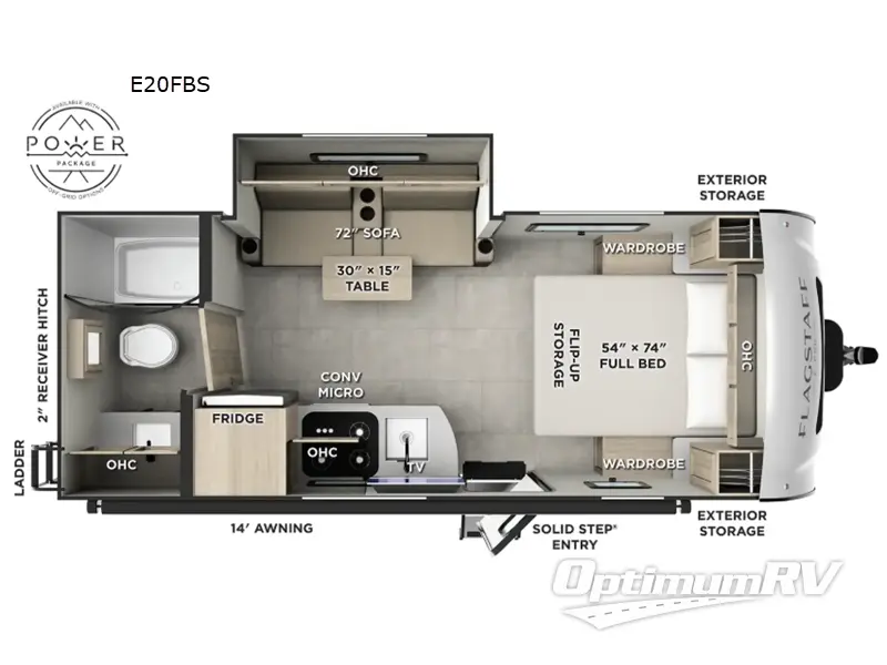 2026 Forest River Flagstaff E-Pro E20FBS RV Floorplan Photo