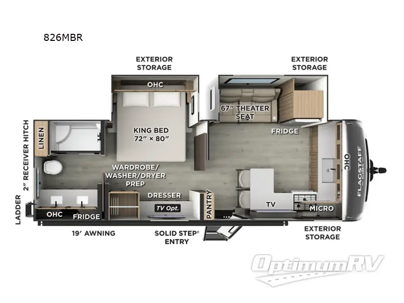 2026 Forest River Flagstaff Classic 826MBR Floorplan Photo