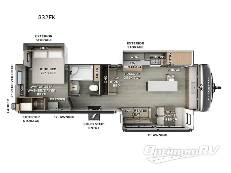 2026 Forest River Flagstaff Classic 832FK Floorplan Photo