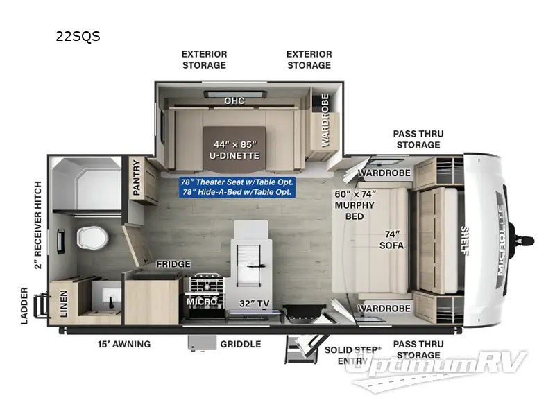 2025 Forest River Flagstaff Micro Lite 22SQS Floorplan Photo